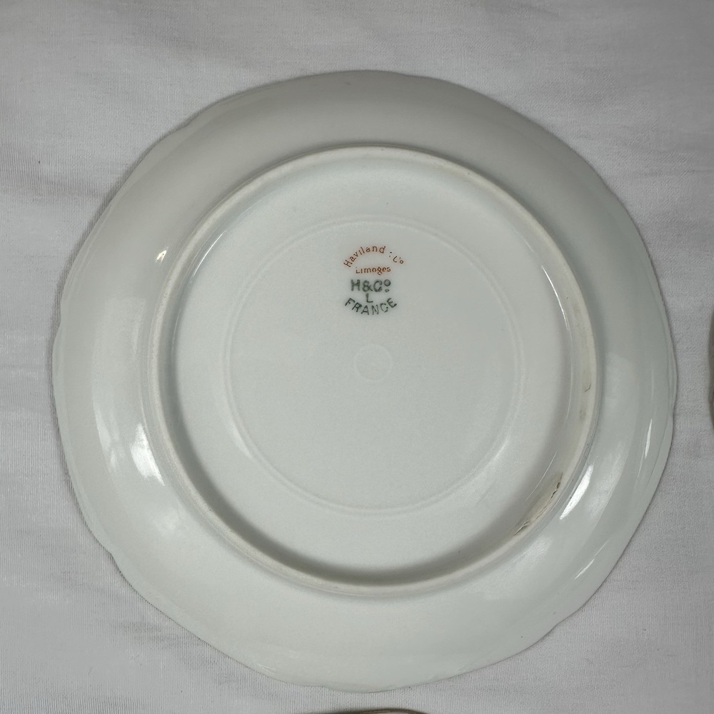 4 Antique Haviland Limoges Rose & Gold Bread Plates 6.25" Grandmillenial Shabby - Picture 11 of 16